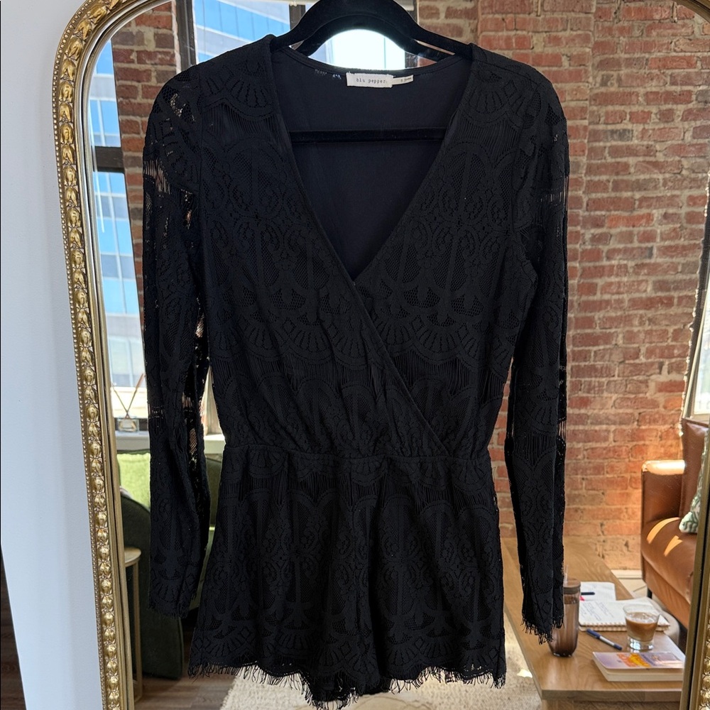 Blu Pepper Black Lace Jumpsuit